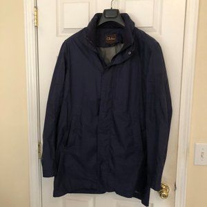 Cole Haan Navy Blue Nylon Raincoat - Size: Large